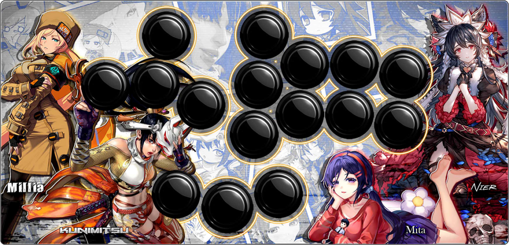 Millia, Kunimitsu, Mita, and Nier